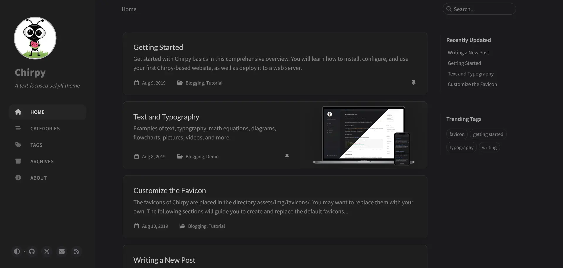 Chirpy Landing Page