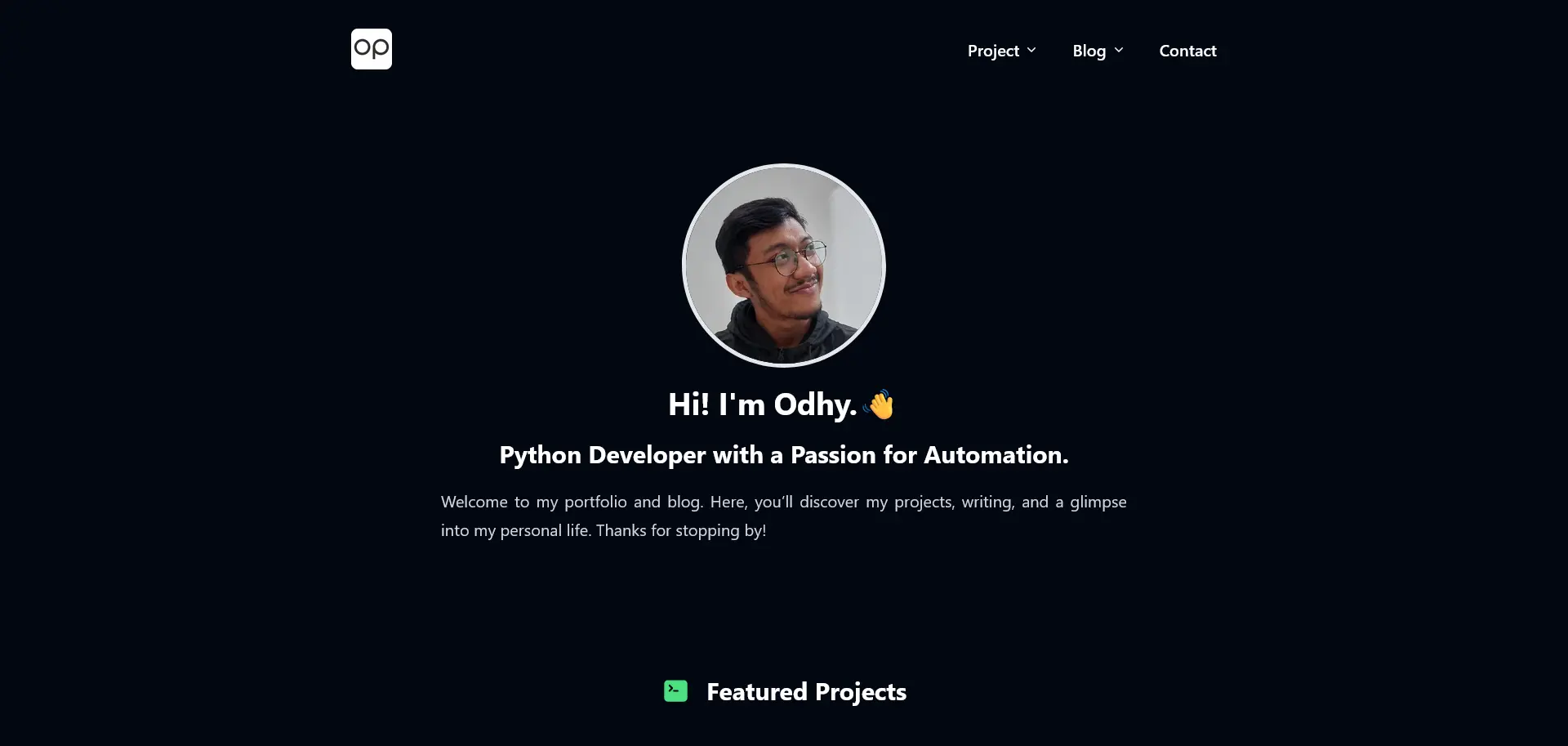 First Site Landing Page